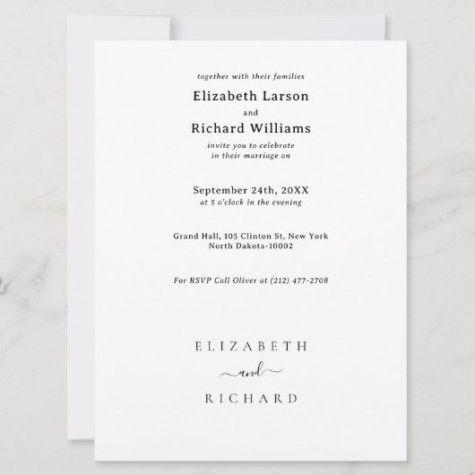 Vorlagentext Hochzeit Einladung (Vorderseite)