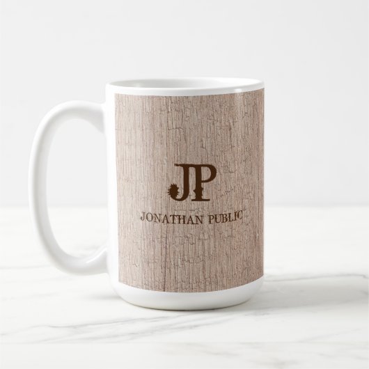 Vorlagenvorlage für das Plankenholz-Monogramm Kaffeetasse (Links)