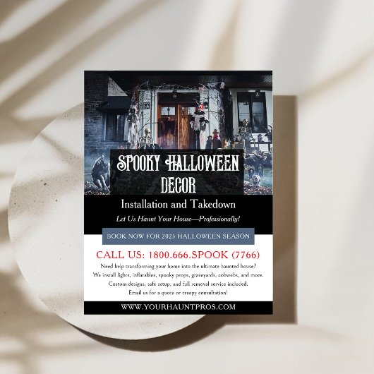 Vorlagenvorlage für den Halloween-Dekorationsdiens Flyer