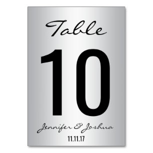 Vorlagenvorlage für klassische Silver Wedding Tisc Tischnummer