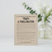 Vorläufige Emanzipationserklärung Broadside Postkarte (Stehend Vorderseite)