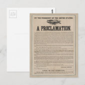 Vorläufige Emanzipationserklärung Broadside Postkarte (Vorne/Hinten)