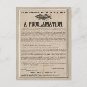 Vorläufige Emanzipationserklärung Broadside Postkarte