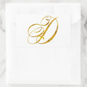 Vorläufige Monogramm D-Imitate Gold Foil Monogramm Rechteckiger Aufkleber (Tasche)