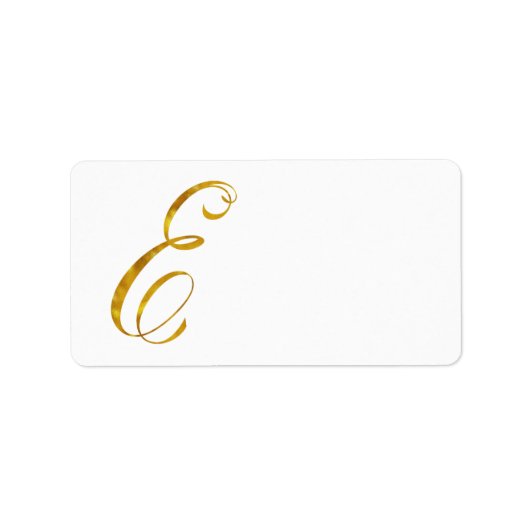 Vorläufige Monogramm E-Imitate Gold Foil Monogramm Adressaufkleber (Vorne)