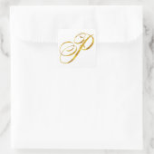 Vorläufige Monogramm P-Imitate Gold Foil Monogramm Quadratischer Aufkleber (Tasche)