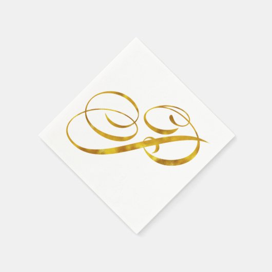 Vorläufige Monogramm P-Imitate Gold Foil Monogramm Serviette (Ecke)