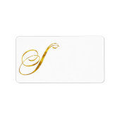 Vorläufige Monogramm S Imitate Gold Foil Monogramm Adressaufkleber (Vorne)