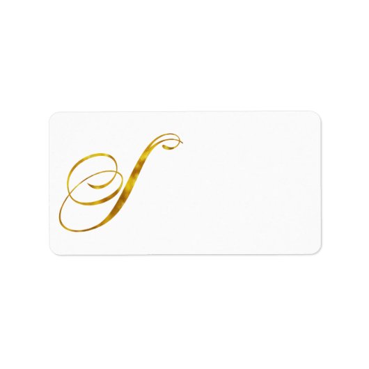 Vorläufige Monogramm S Imitate Gold Foil Monogramm Adressaufkleber (Vorne)