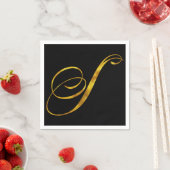 Vorläufige Monogramm S Imitate Gold Foil Monogramm Serviette (Beispiel)