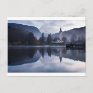 Vormittag am Bohinj-See in Slowenien Postkarte