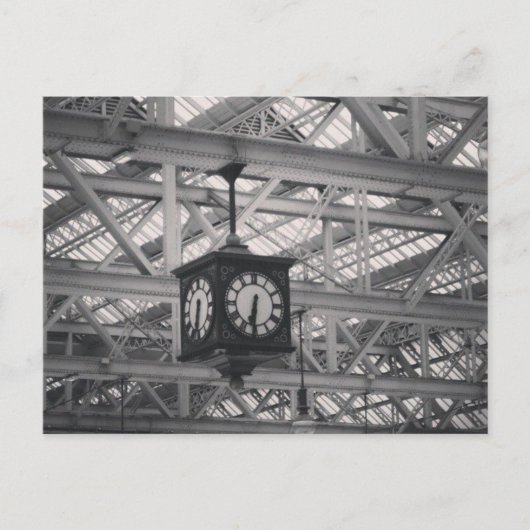 Vormittag am Glasgow-Hauptbahnhof Postkarte (Vorderseite)