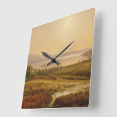 Vormittag am Lago Maggiore Quadratische Wanduhr (Winkel)