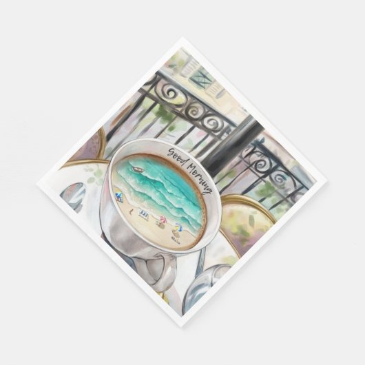 Vormittag im Pokal Serviette (Ecke)