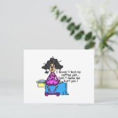 Vormittag vor dem Kaffee Spaß Postkarte (Stehend Vorderseite)