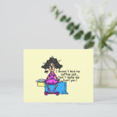 Vormittag vor dem Kaffee Spaß Postkarte (Stehend Vorderseite)