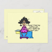 Vormittag vor dem Kaffee Spaß Postkarte (Vorne/Hinten)