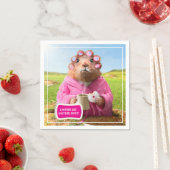 Vormittags Groundhog mit Frühstück Donut und Kaffe Serviette (Beispiel)