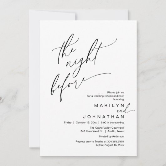 Vormittags, Hochzeitsessen Probe Party Einladung (Vorderseite)