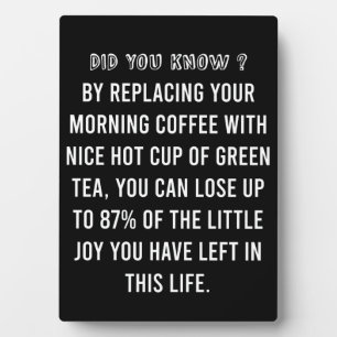 Vormittags Kaffee-Pokal - Funny Coffee Quote Fotoplatte