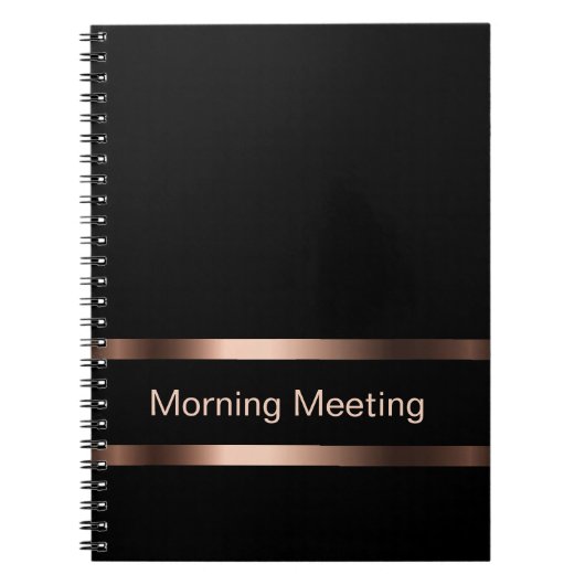 Vormittags Schwarzes Bronze-Business Notizblock (Vorderseite)