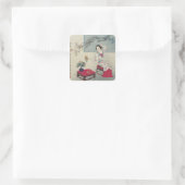 Vormittags verkleidet quadratischer aufkleber (Tasche)