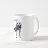 Vormittagsfett - Schwarz & Weiß Kaffeetasse (VorderseiteRechts)