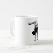 Vormittagsfett - Schwarz & Weiß Kaffeetasse (Vorderseite Links)