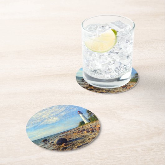 Vormsi Stillness Runder Pappuntersetzer (Vor Ort)