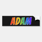 Vorname "ADAM": Spaß-Regenbogen-Farbton Autoaufkleber (Vorne)