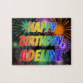 Vorname "ADELINE", Fun "HAPPY BIRTHDAY" Puzzle (Horizontal)