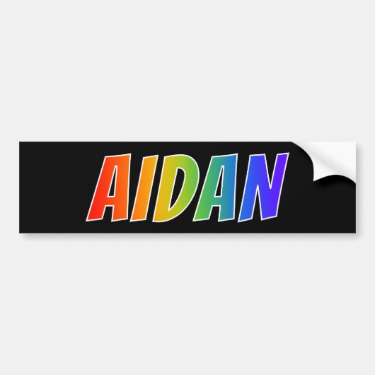 Vorname "AIDAN": Spaß-Regenbogen-Farbton Autoaufkleber (Vorne)