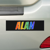 Vorname "ALAN": Spaß-Regenbogen-Farbton Autoaufkleber (Auf Auto)