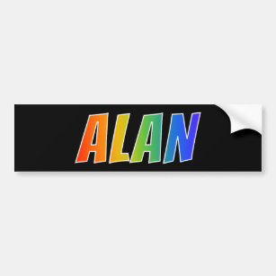 Vorname "ALAN": Spaß-Regenbogen-Farbton Autoaufkleber