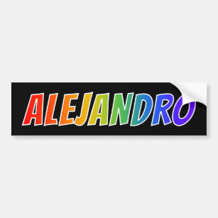 Vorname "ALEJANDRO": Spaß-Regenbogen-Farbton Autoaufkleber
