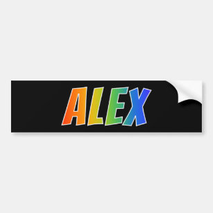 Vorname "ALEX": Fun Rainbow Coloring Autoaufkleber