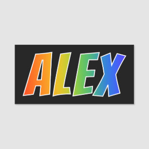 Vorname "ALEX": Spaß-Regenbogen-Farbton Namensschild