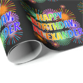 Vorname "ALEXANDER", Fun "HAPPY BIRTHDAY" Geschenkpapier (Rolleneckpunkt)