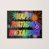 Vorname "ALEXANDRA", Fun "HAPPY BIRTHDAY" Puzzle (Horizontal)