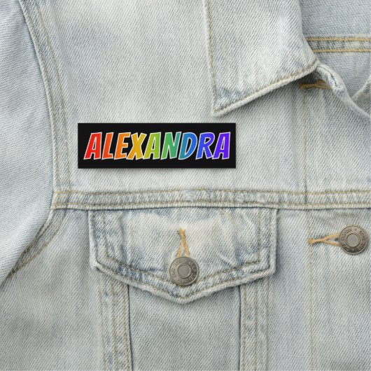 Vorname "ALEXANDRA": Spaß-Regenbogen-Farbton Namensschild (Beispiel)