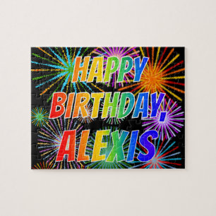 Vorname "ALEXIS", Fun "GLÜCK BIRTHTAG" Puzzle
