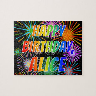Vorname "ALICE", Fun "HAPPY BIRTHDAY" Puzzle