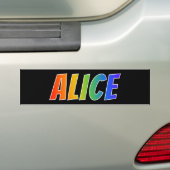 Vorname "ALICE": Fun Rainbow Coloring Autoaufkleber (Auf Auto)