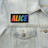 Vorname "ALICE": Spaß-Regenbogen-Farbton Namensschild (Beispiel)