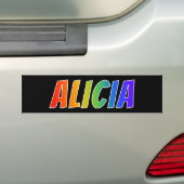 Vorname "ALICIA": Fun Rainbow Coloring Autoaufkleber (Auf Auto)