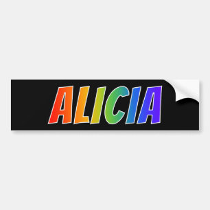 Vorname "ALICIA": Fun-Regenbogenfarben Autoaufkleber