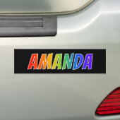 Vorname "AMANDA": Spaß-Regenbogen-Farbton Autoaufkleber (Auf Auto)