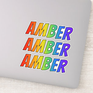 Vorname "AMBER" mit Fun Rainbow Colour Aufkleber