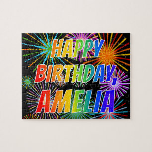 Vorname "AMELIA", Fun "GLÜCK BIRTHTAG" Puzzle