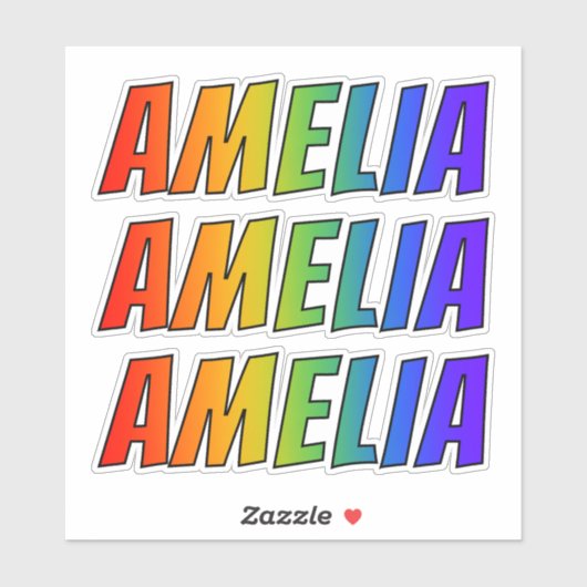 Vorname "AMELIA" mit/ Fun Rainbow Coloring Aufkleber (Blatt)